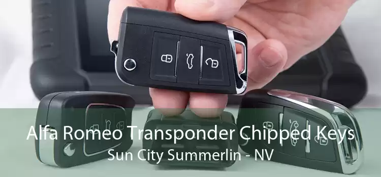 Alfa Romeo Transponder Chipped Keys Sun City Summerlin - NV