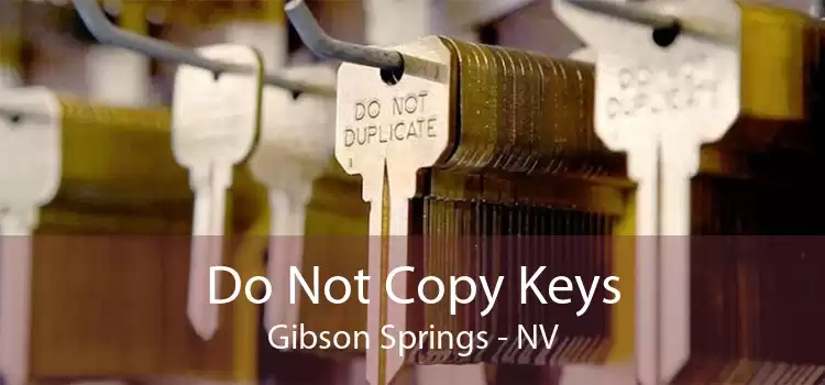 Do Not Copy Keys Gibson Springs - NV