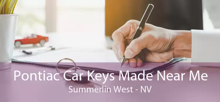 Pontiac Car Keys Made Near Me Summerlin West - NV